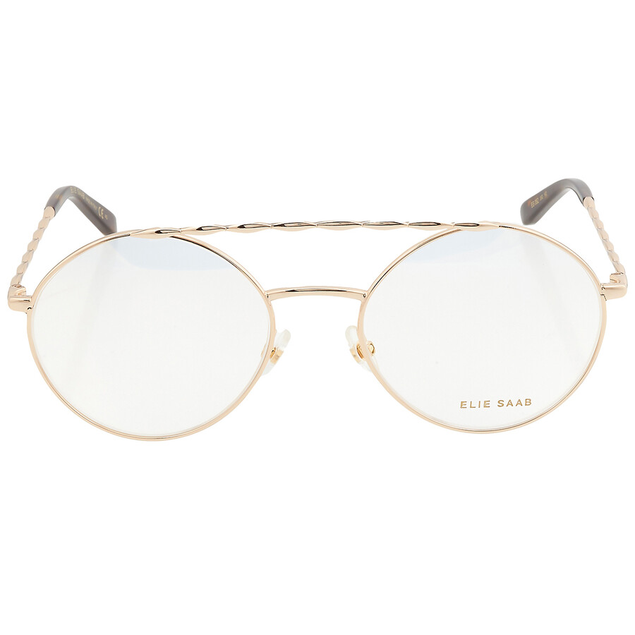 Elie Saab Demo Round Ladies Eyeglasses Es 052 J5g 55 In Gold
