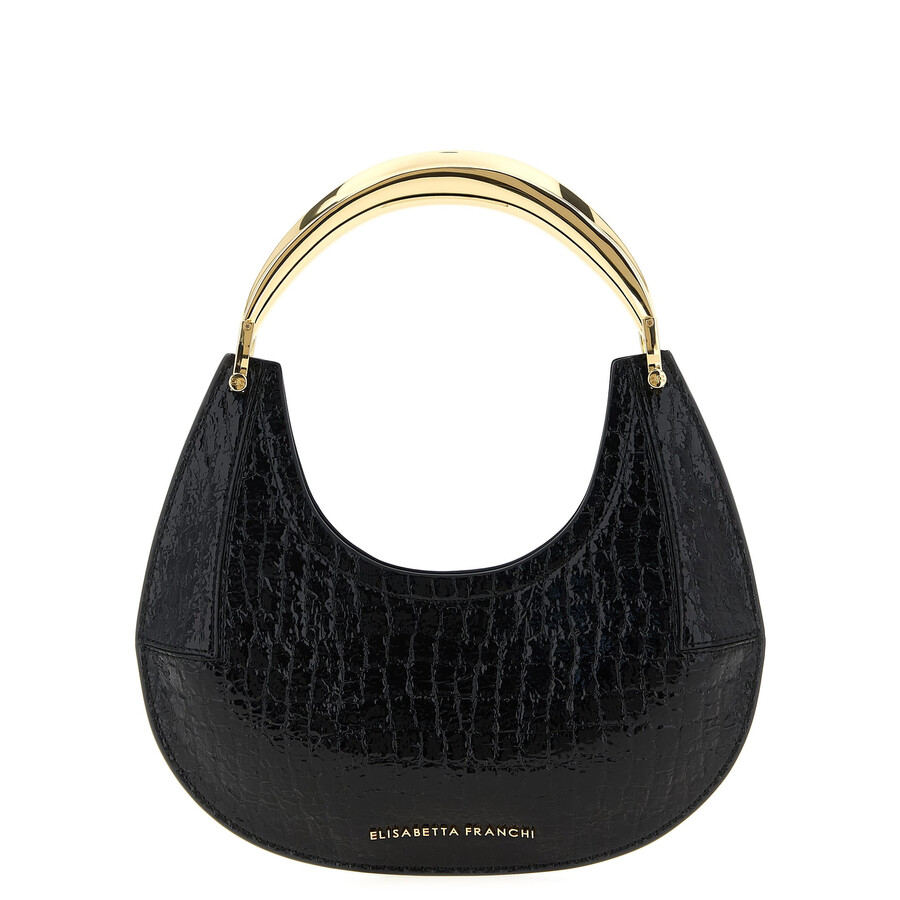 Elisabetta Franchi Hobo Small Shoulder Bag In Black