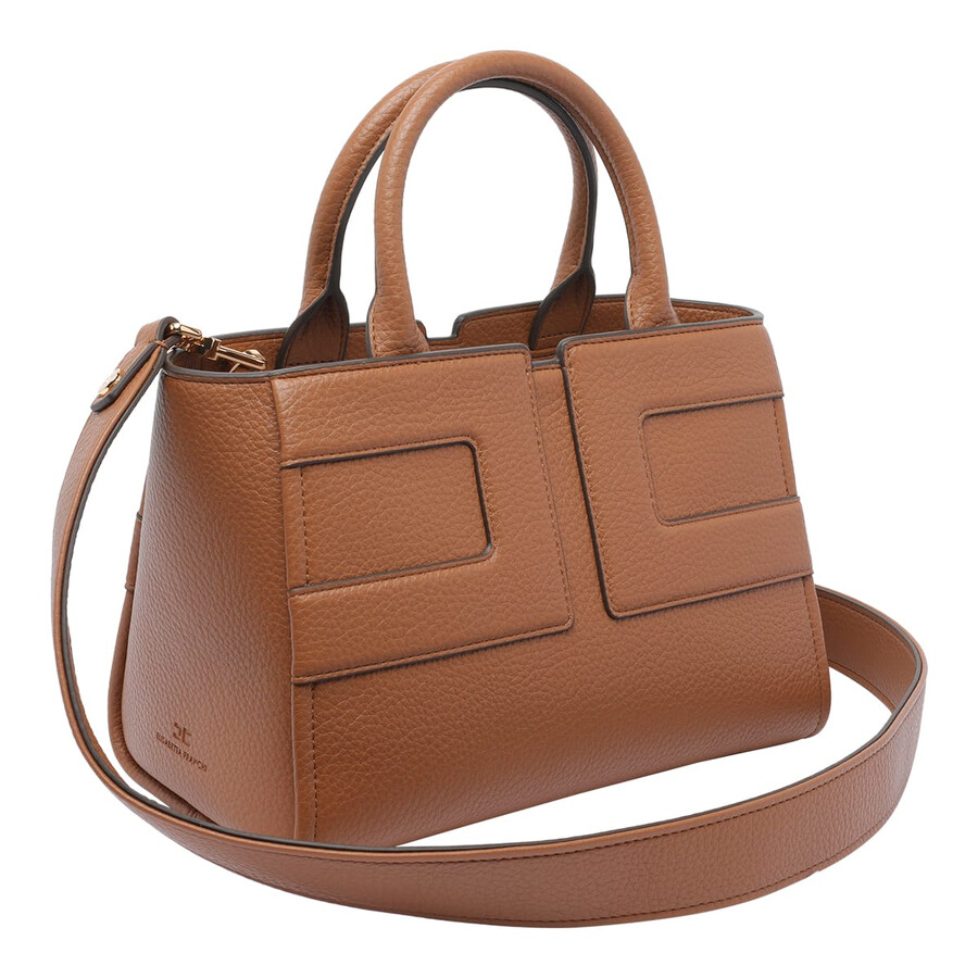 Elisabetta Franchi Logo Handbag In Brown