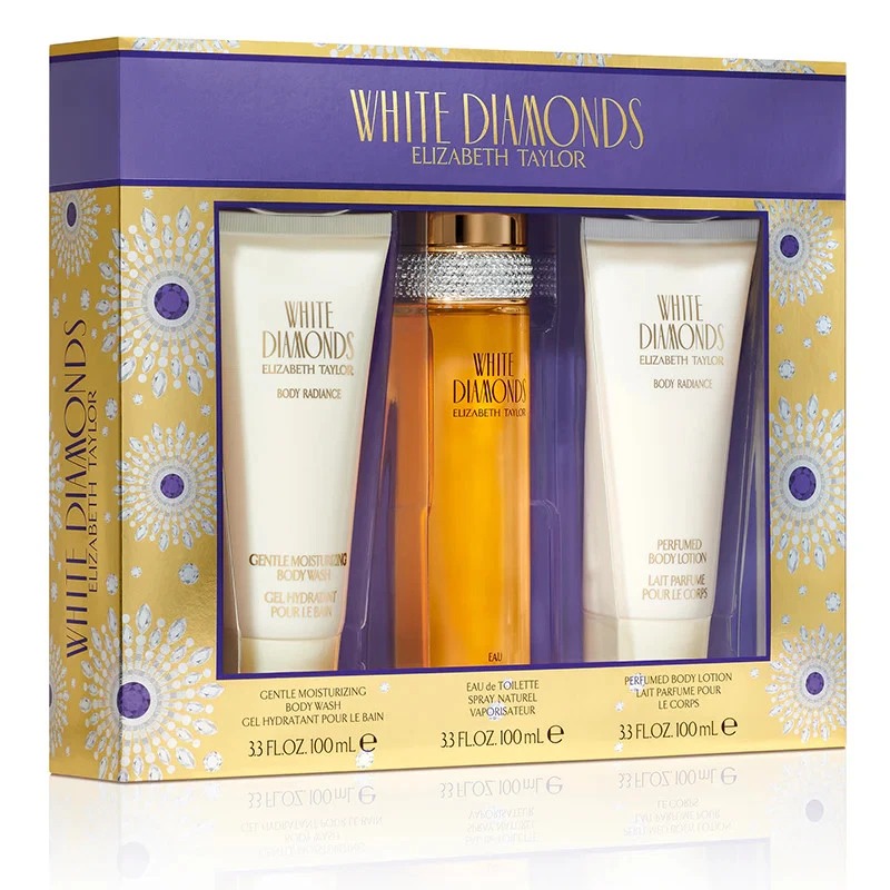 Elizabeth Taylor Ladies White Diamonds 3pcs EDT Gift Set