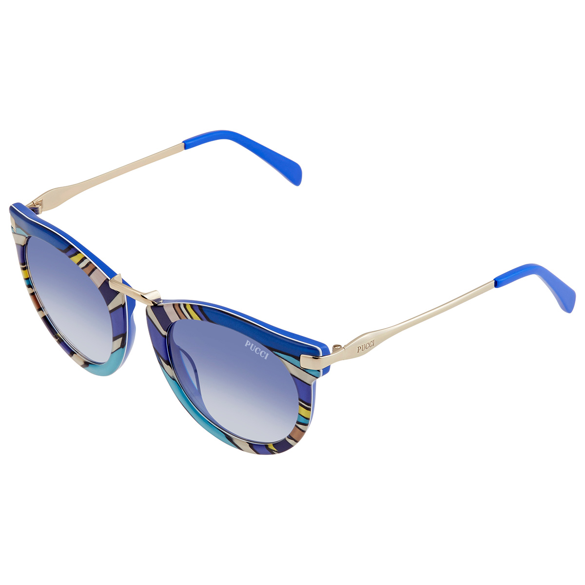 Emilio Pucci Blue Gradient Round Ladies Sunglasses EP0025  display picture 3