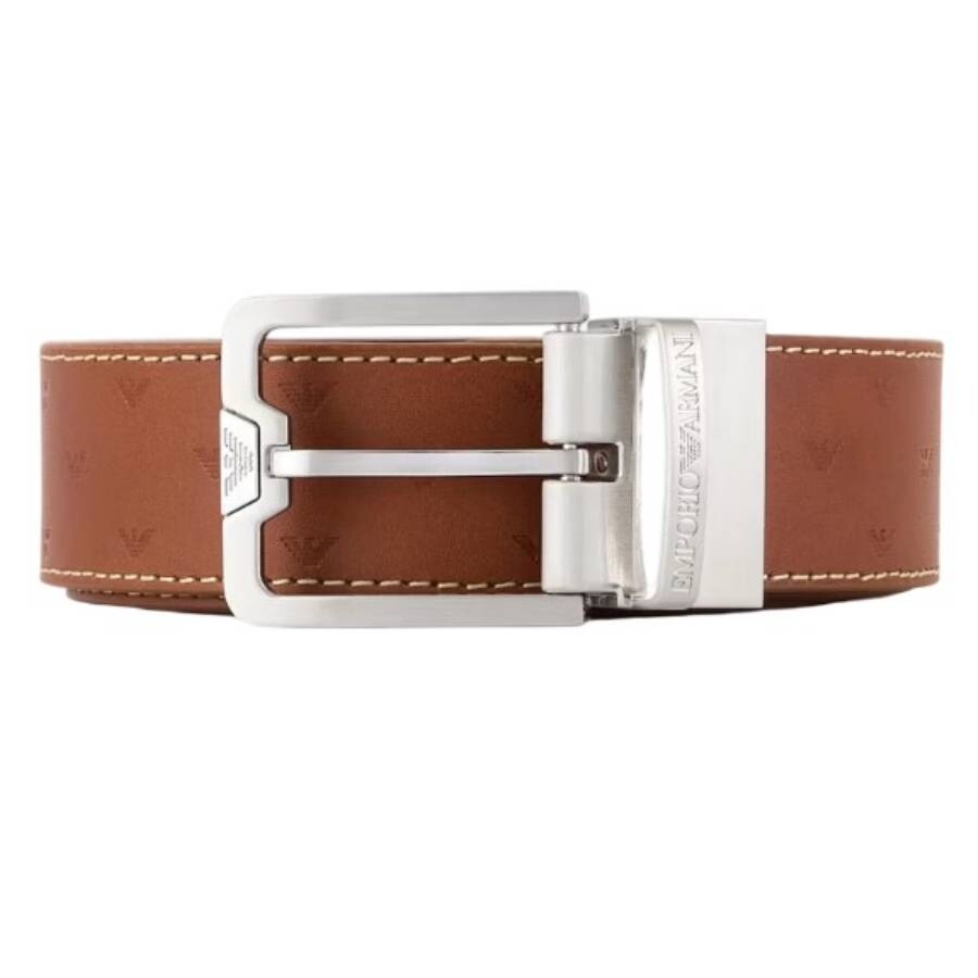 All-Over Embossed Eagle Reversible Leather Belt