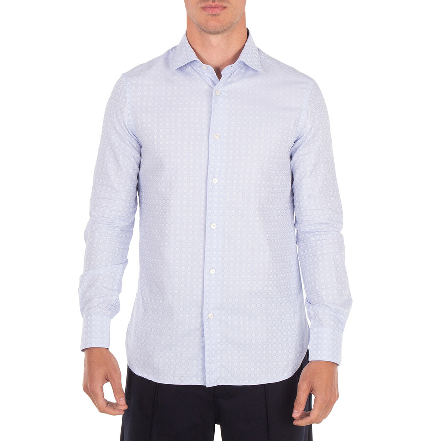 All-Over Jacquard Logo Pattern Cotton Shirt
