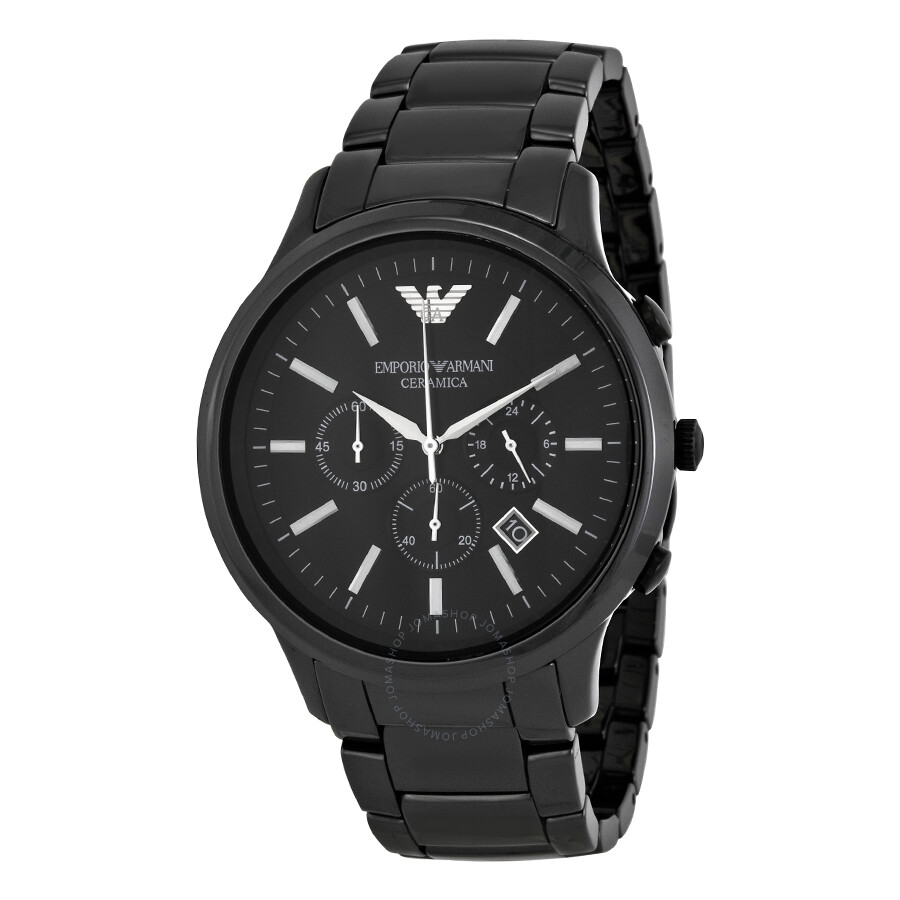 Emporio Armani Chronograph Black Dial Black Ceramic Men's Watch AR1474 ...