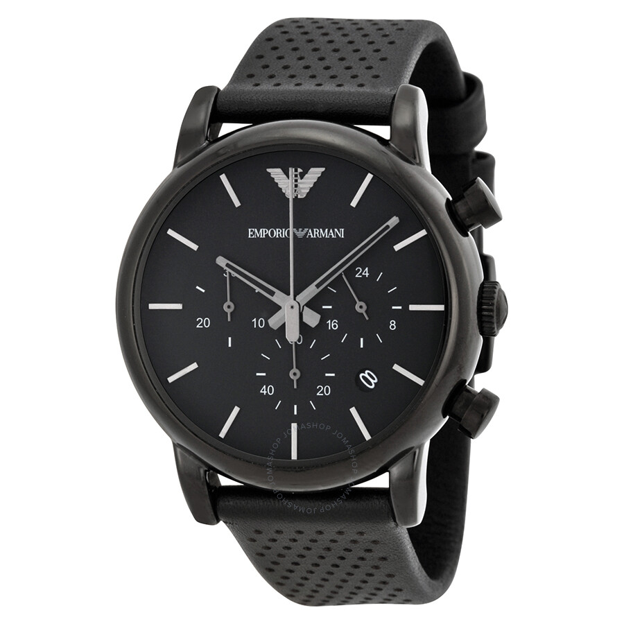 armani black dial watch