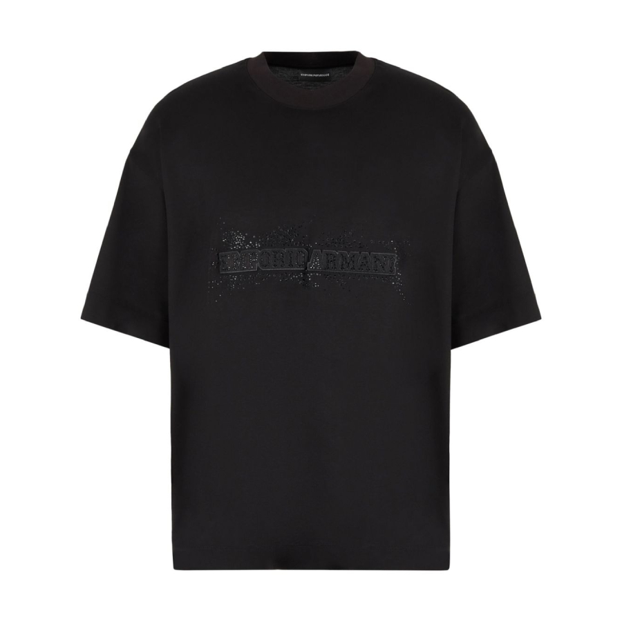 Emporio Armani Cotton-Blend Logo-Patch Clubwear T-Shirt, Size X
