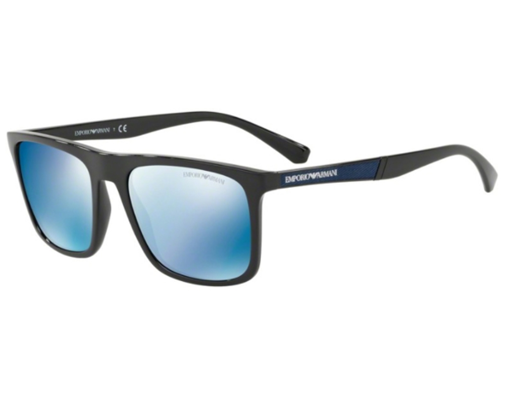 Emporio Armani Dark Blue Mirror Square Men's Sunglasses EA4097