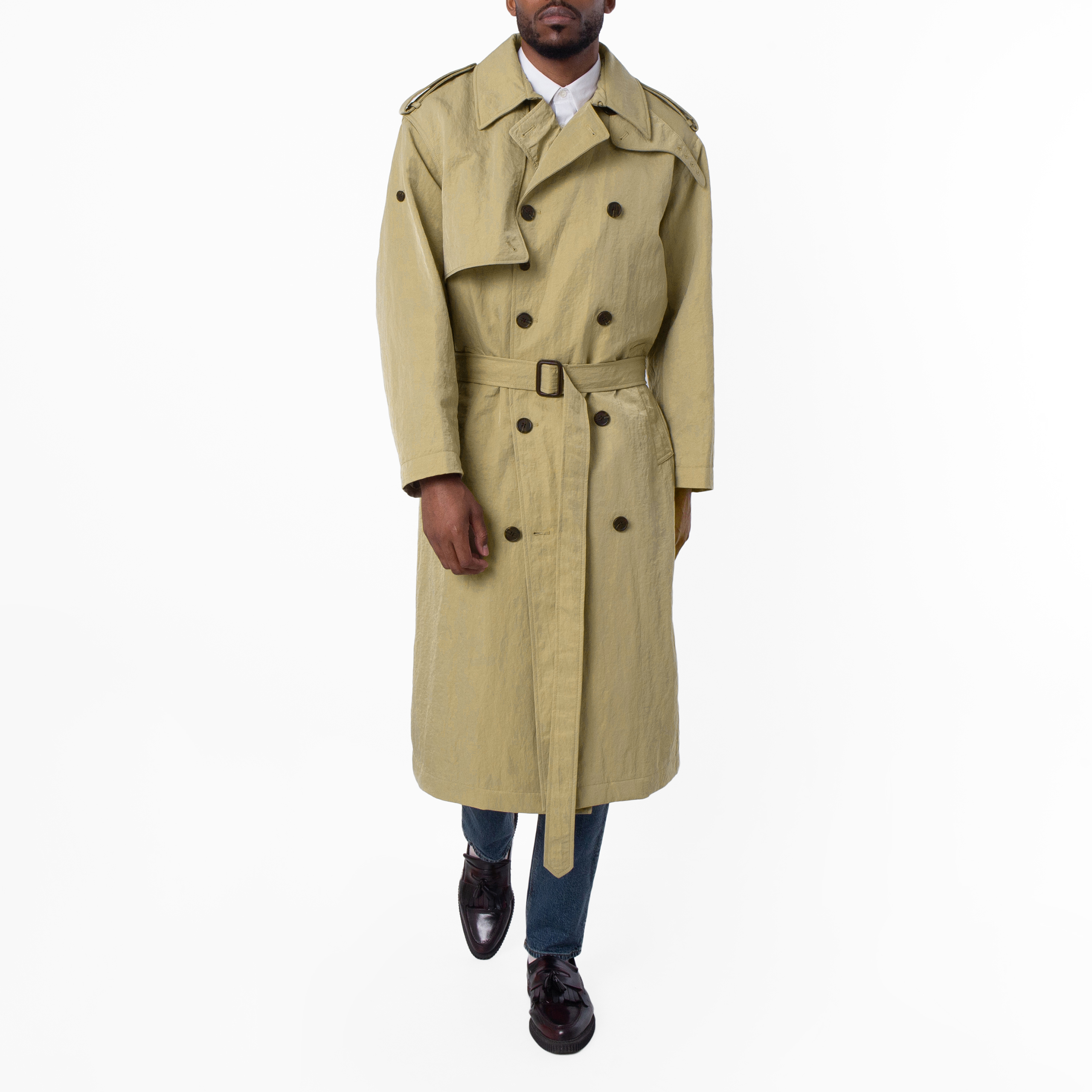 Emporio Armani Double-Breasted Trench Coat, Brand Size 48 (US Size