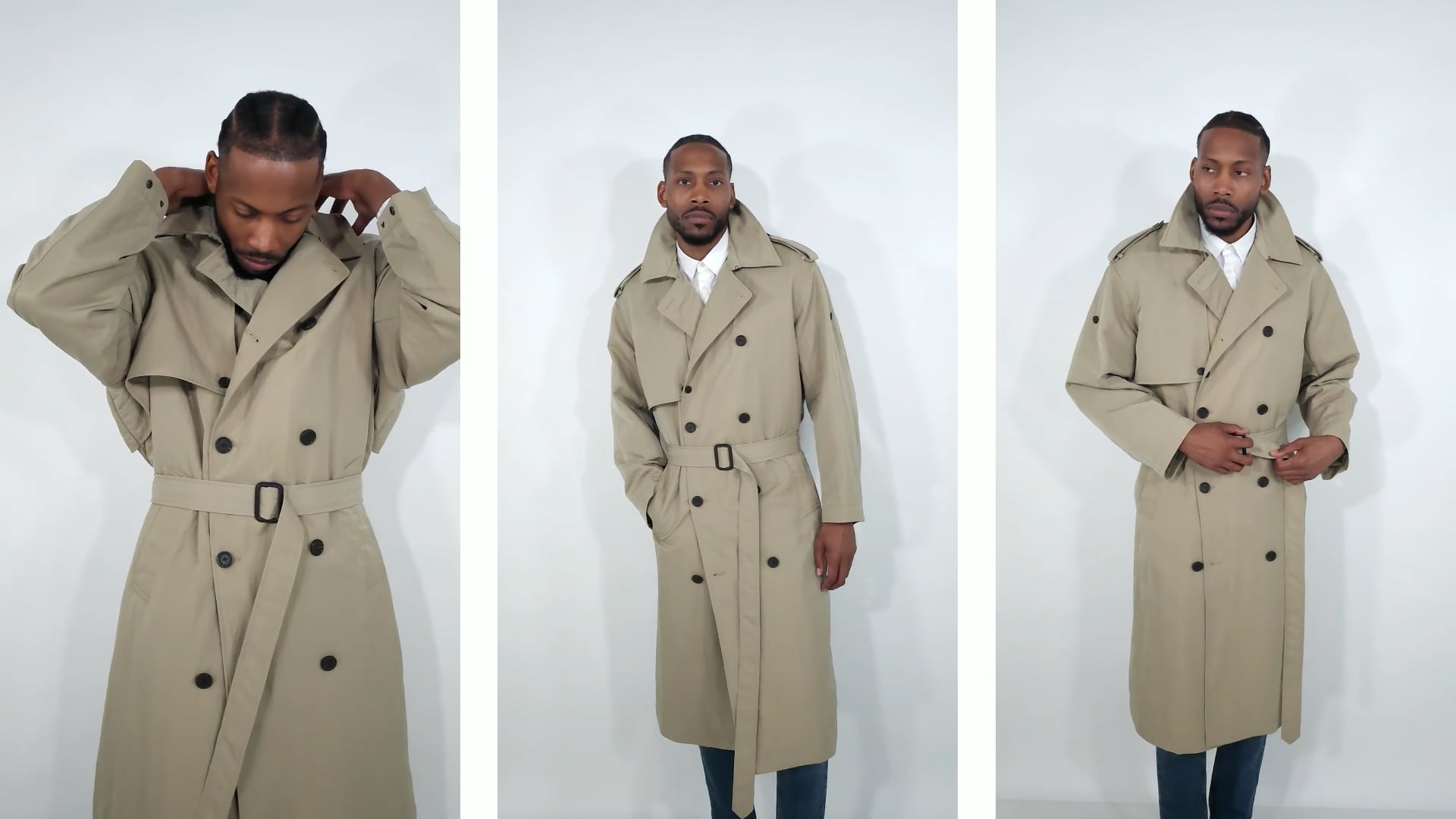 Emporio Armani Double-Breasted Trench Coat, Brand Size 48 (US Size