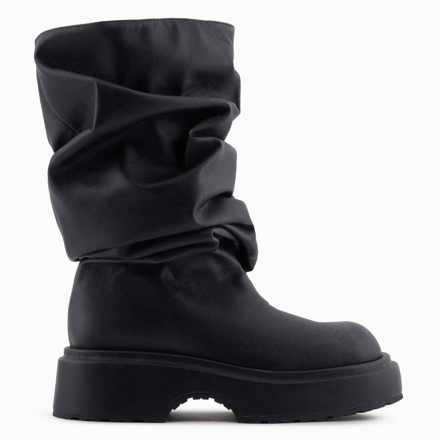 新品◆EMPORIO ARMANIブーツ Trappers X4M383◆9 Emporio Armani Draped Chunky Boots, Brand Size 7 ( US Size 8