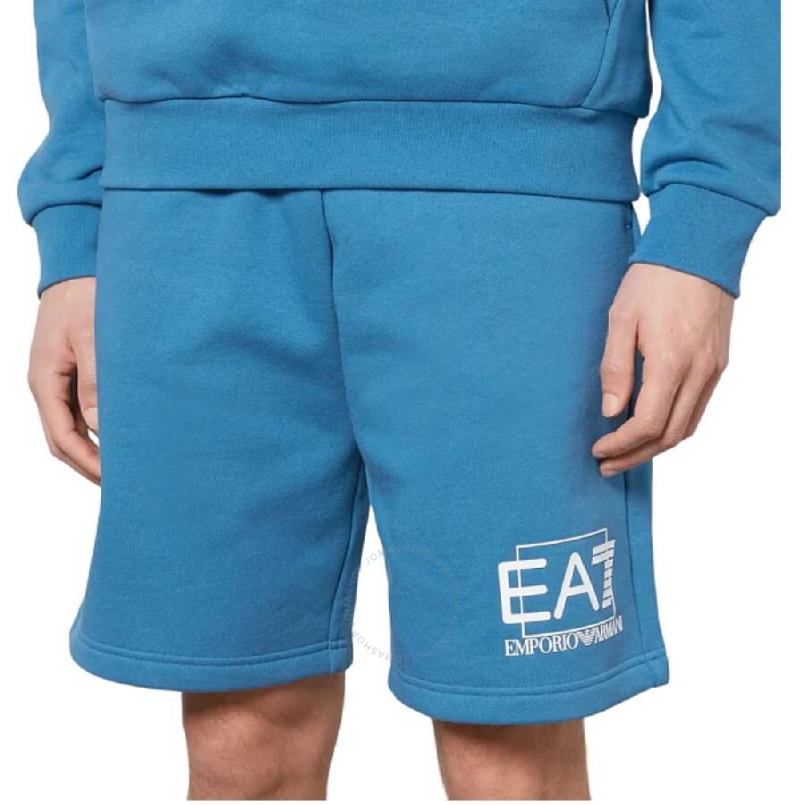 Emporio Armani Ea7 Train Logo Bermuda Shorts In Blue