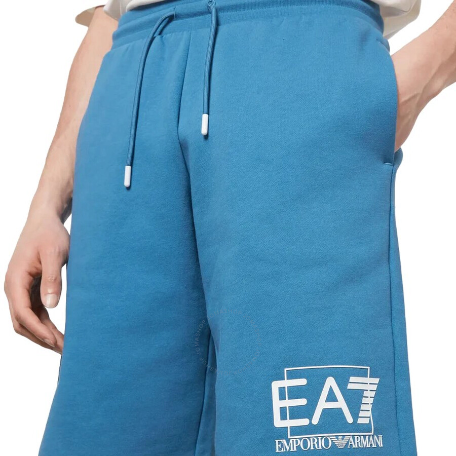 Emporio Armani Ea7 Train Logo Bermuda Shorts In Blue