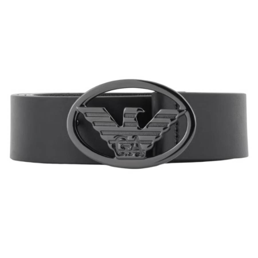 Eagle Plate Smooth Leather Belt