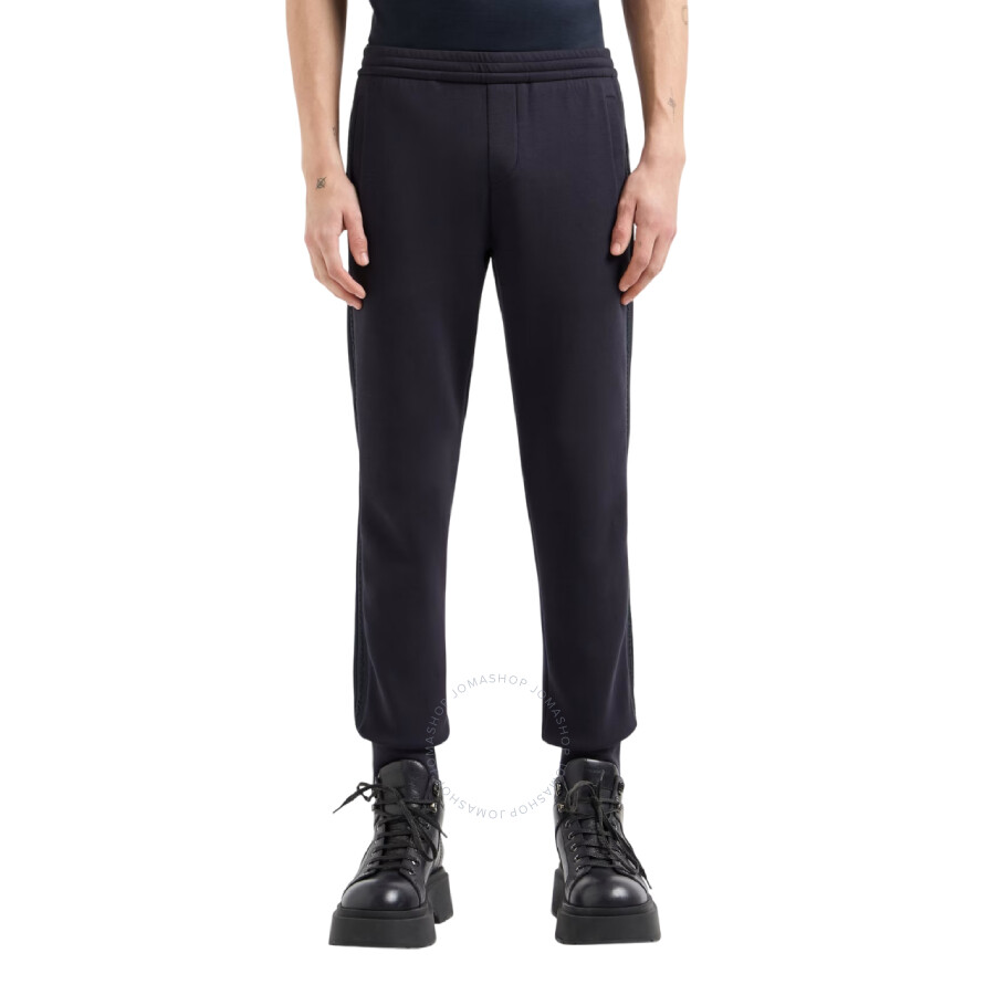 Emporio Armani Elasticated-waist Drawstring Joggers In Blue