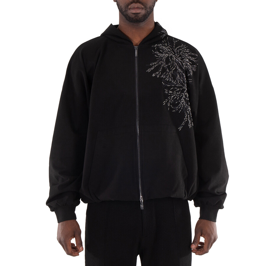 Emporio Armani Embellished Zip-Up Jacket - Jackets - Save