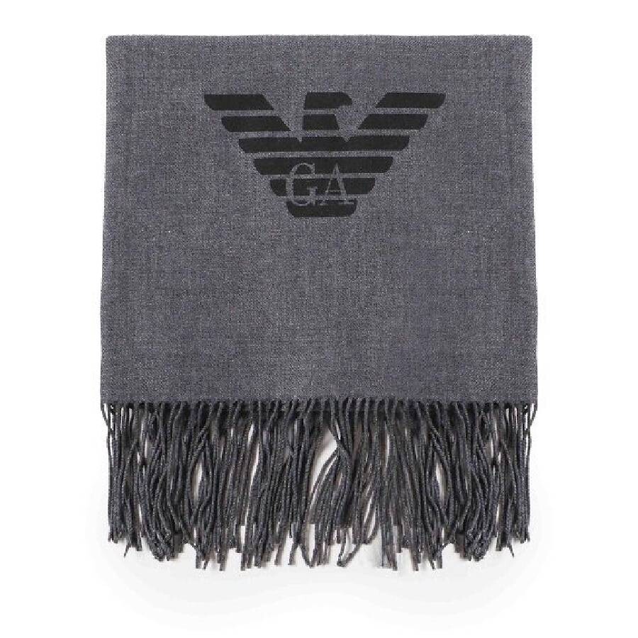Fringed Scarf With Eagle Print