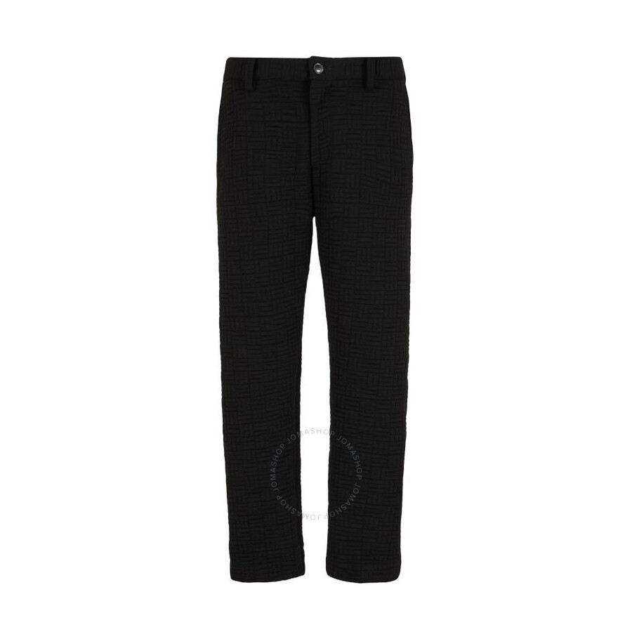 Emporio Armani Geometric Pattern Trousers In Black