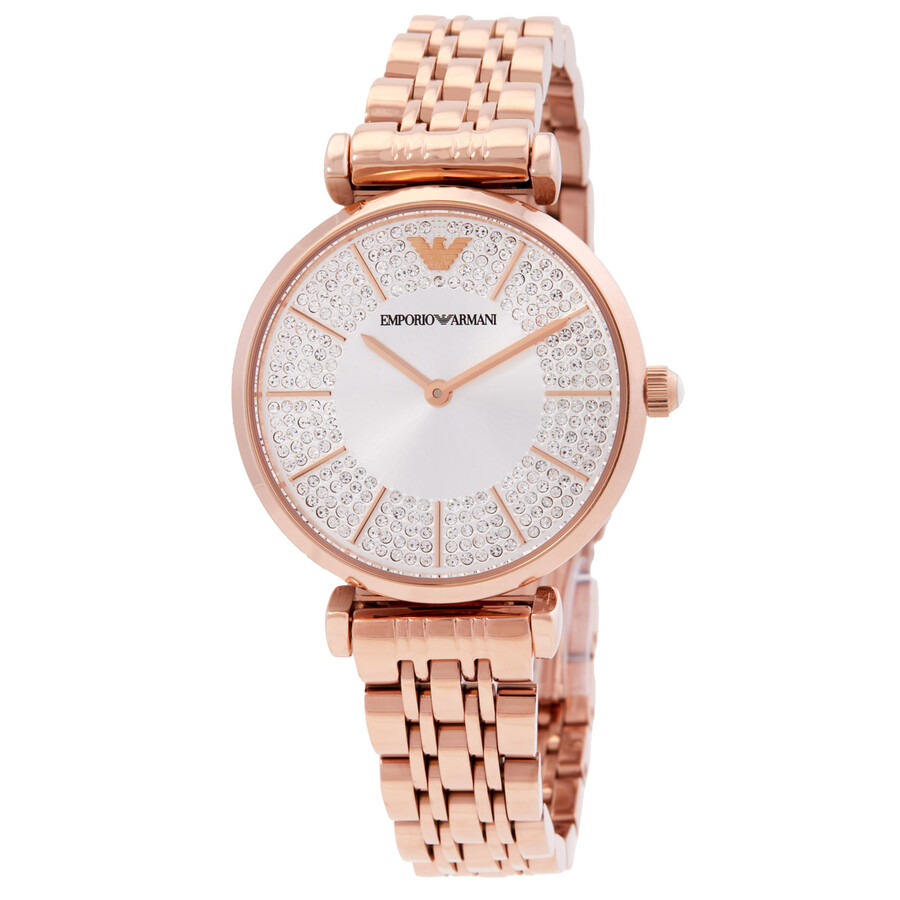 Emporio Armani Gianni T-bar Quartz Crystal Silver Dial