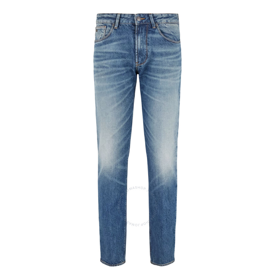 Emporio Armani Jeans J06 Slim Fit In Denim Stretch Washed In Blue