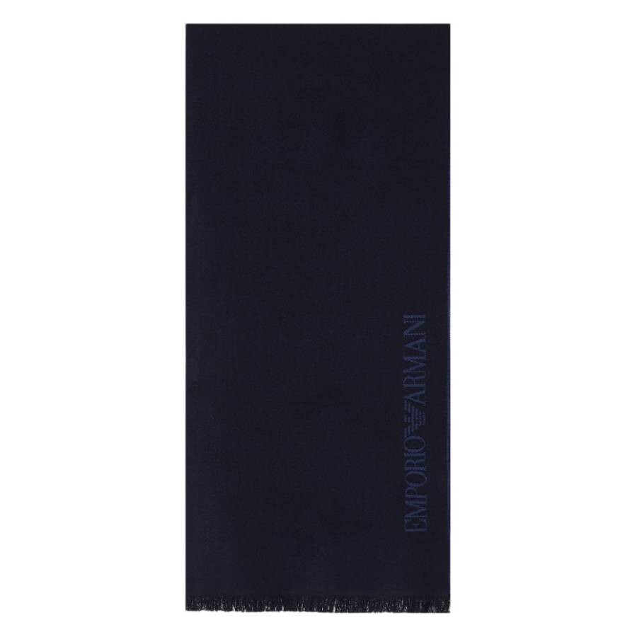 Jacquard Logo Lettering Wool Scarf