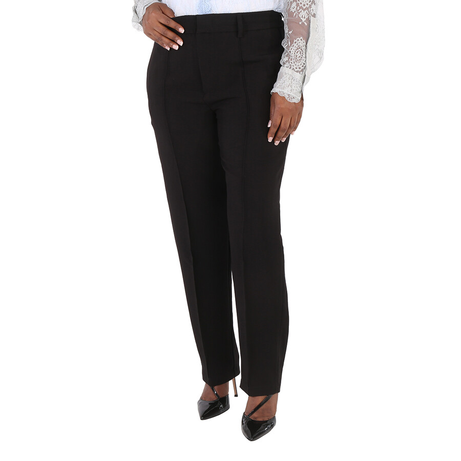 Emporio Armani Ladies Black Straight-Leg High-Waist Trouser
