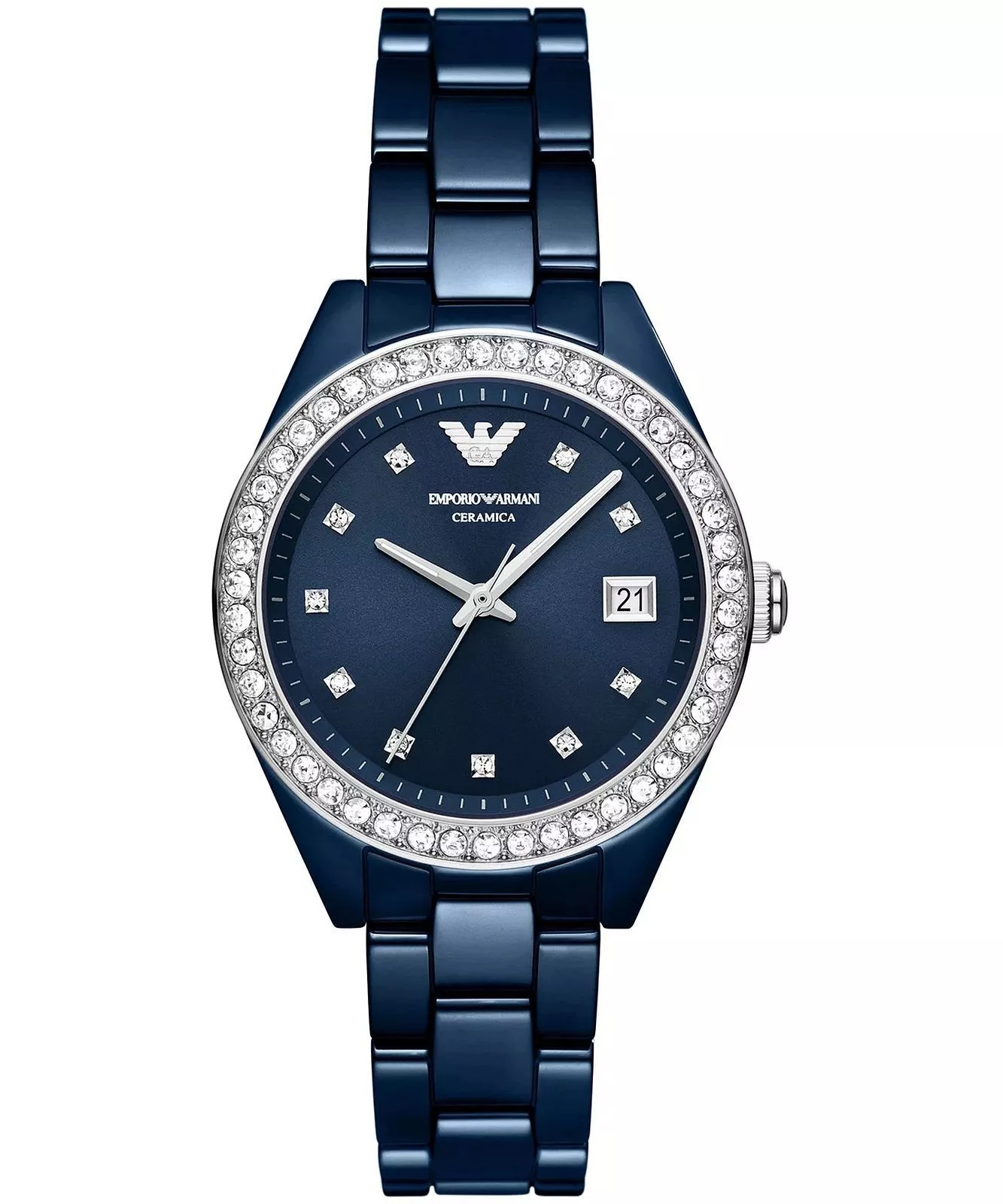 Emporio Armani Leo Quartz Crystal Blue Dial Watch AR70012
