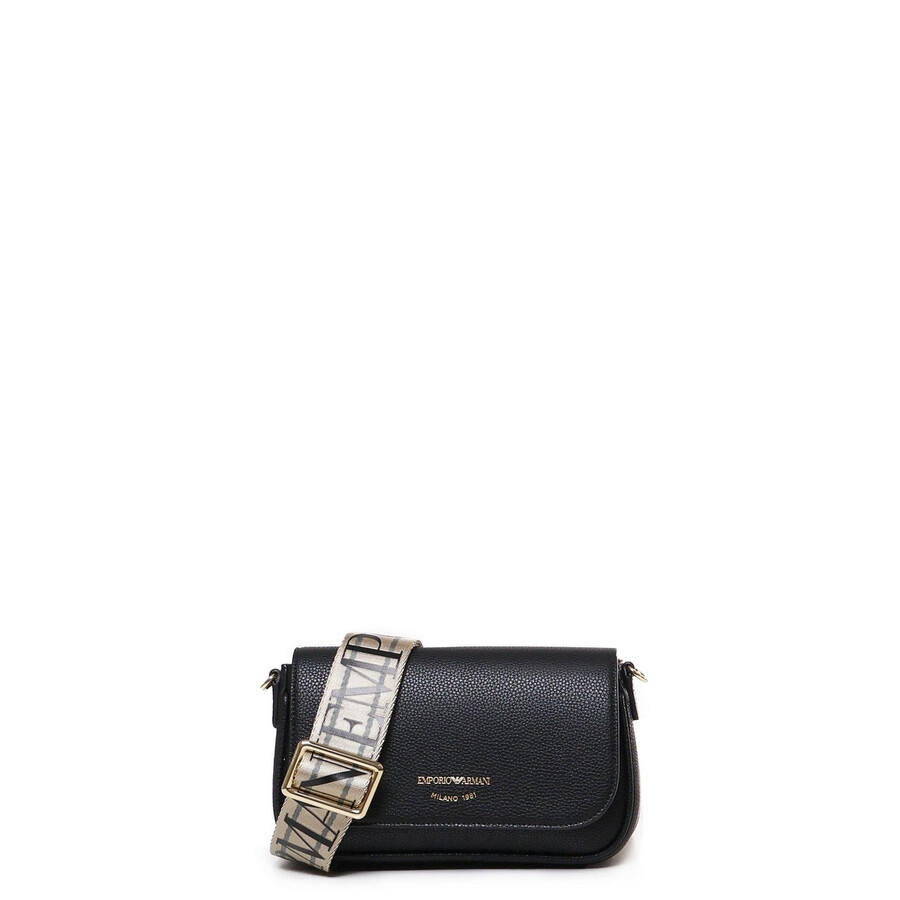 Emporio Armani Lilly Logo-printed Shoulder Bag In Black