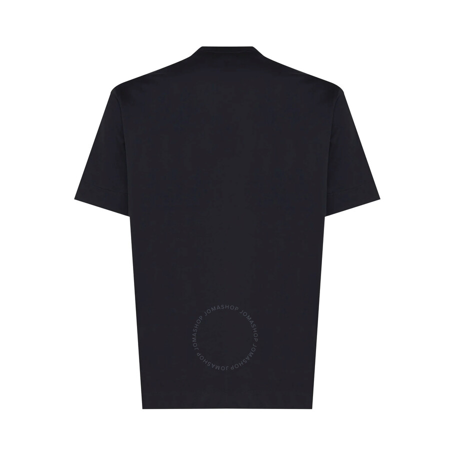 Emporio Armani Logo Embossed Cotton T-shirt In Blue