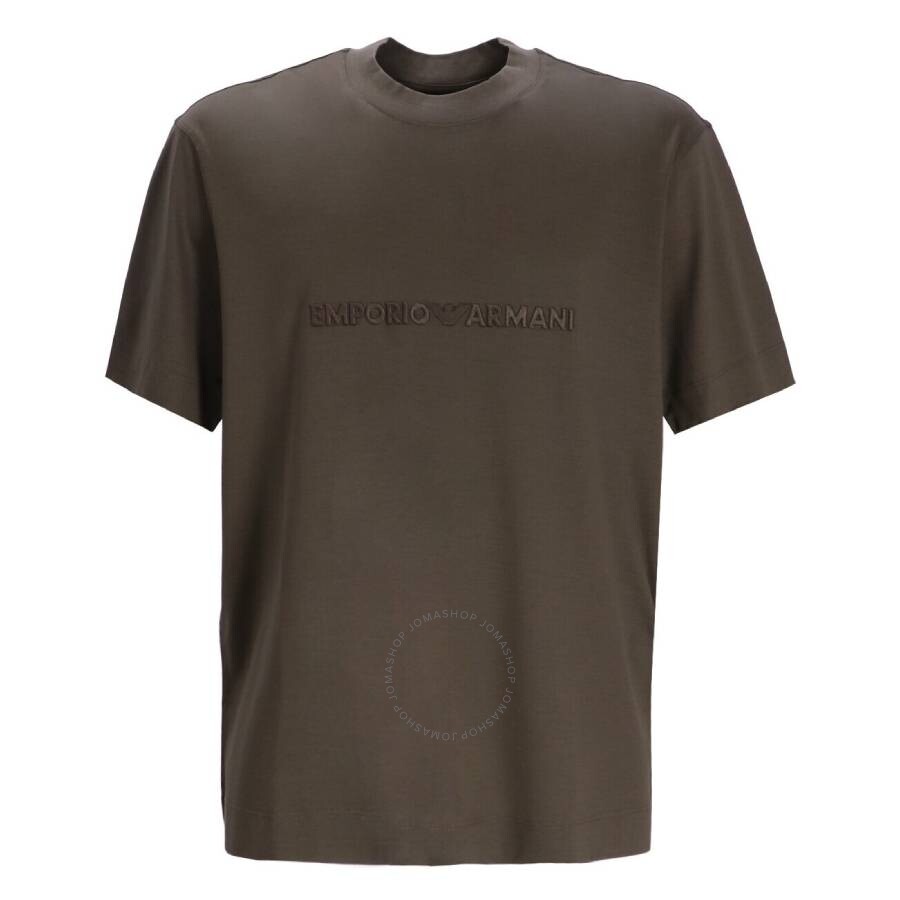 Emporio Armani Logo Embroidered Lyocell-blend T-shirt