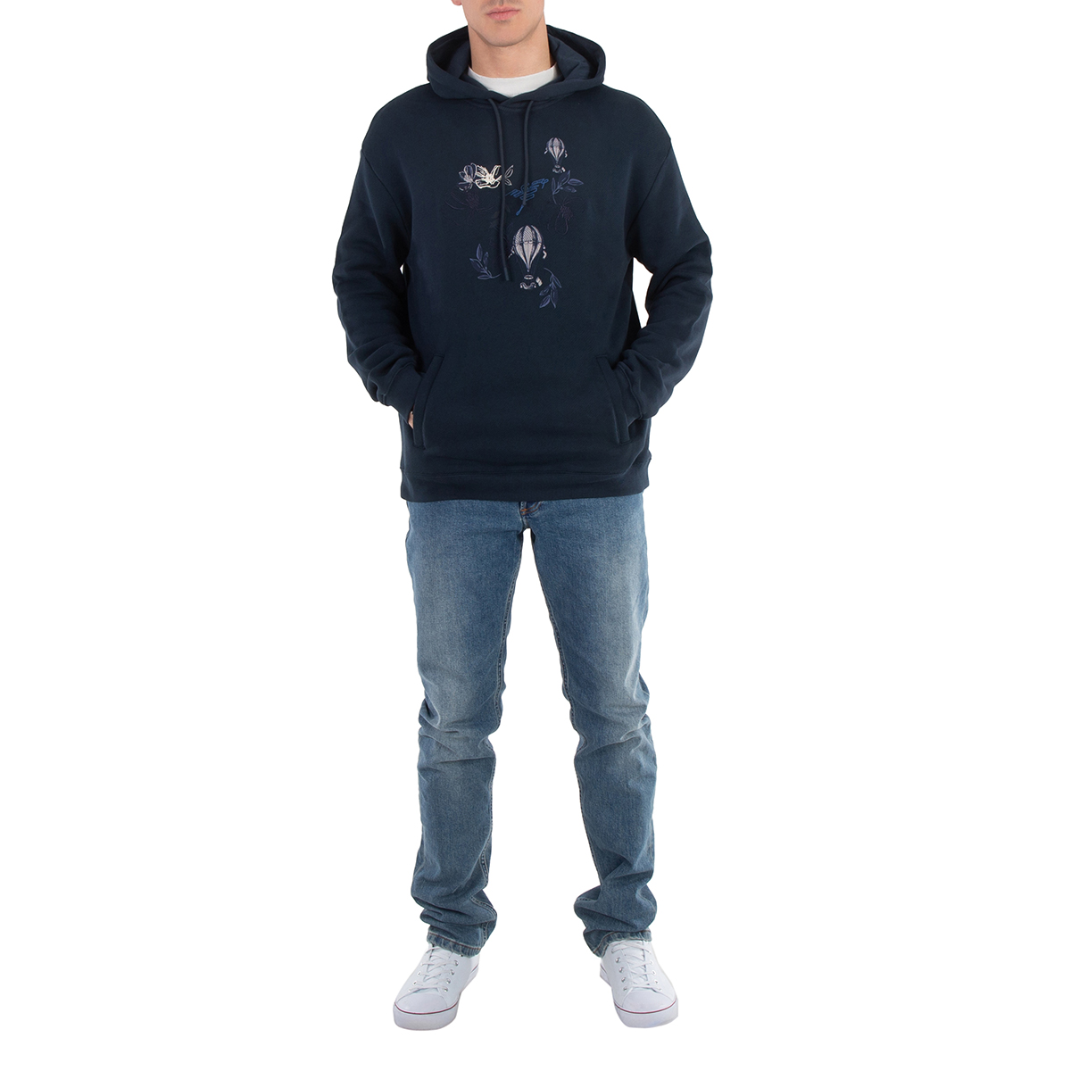 Emporio Armani Long Sleeve Drawstring Hoodie, Size Medium 6R1M8P 