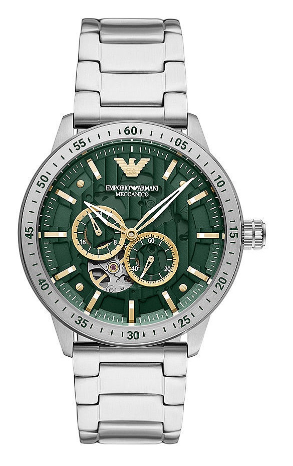 じゅんアルマーニオートマティックAR60053メンズマリオ Emporio Armani Mario Automatic Green Dial Men's Watch AR60053