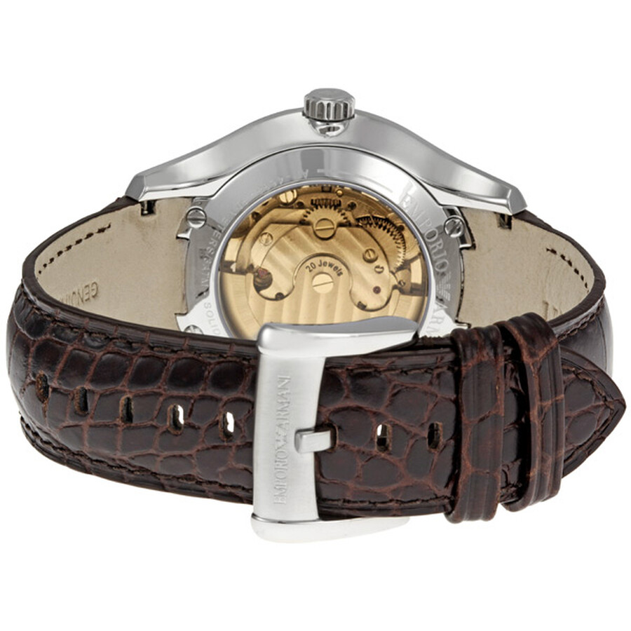 Emporio Armani Meccanico Brown Leather Strap Automatic Men's Watch