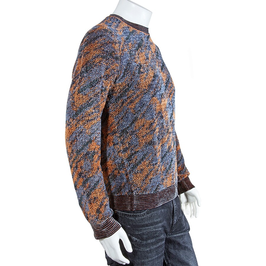 Emporio Armani Men's Camouflage Patterned Jumper In Blue
