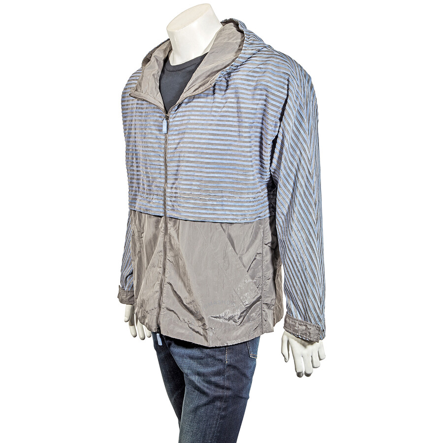 Emporio Armani Men's Bicolor Hooded Jacket In Blue