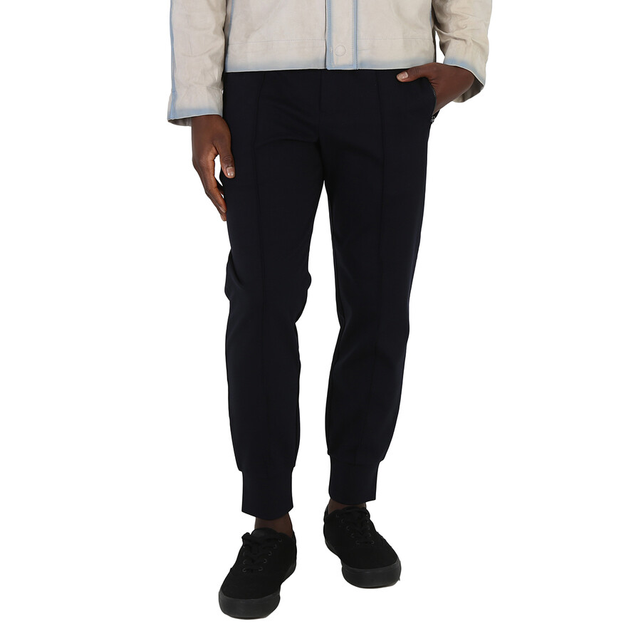 Men's Blu Navy Ponte-Di-Roma Fabric Joggers