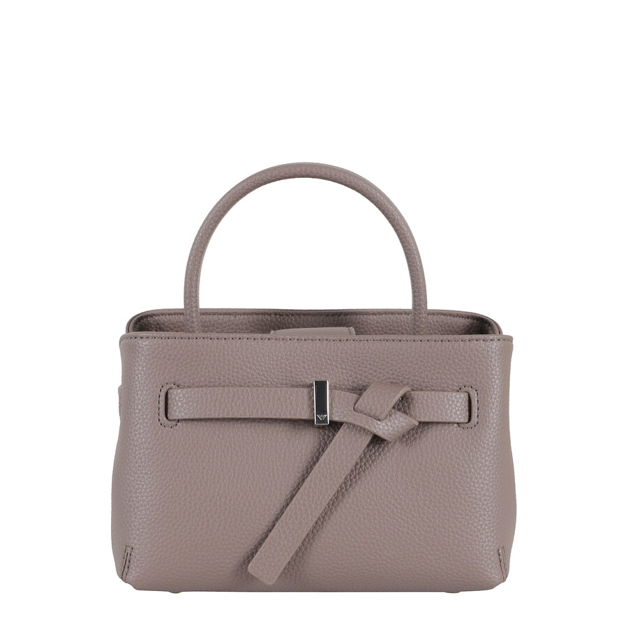 Emporio Armani Textured Leather Mini Shoulder Bag In Neutral
