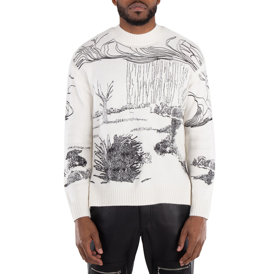 Nature Embroidery Alpaca-Blend Sweater