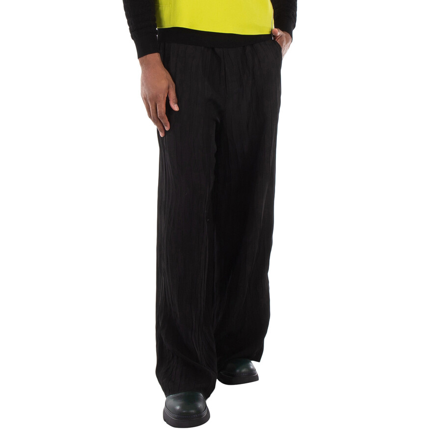 Pleated Wide-Leg Viscose Trousers