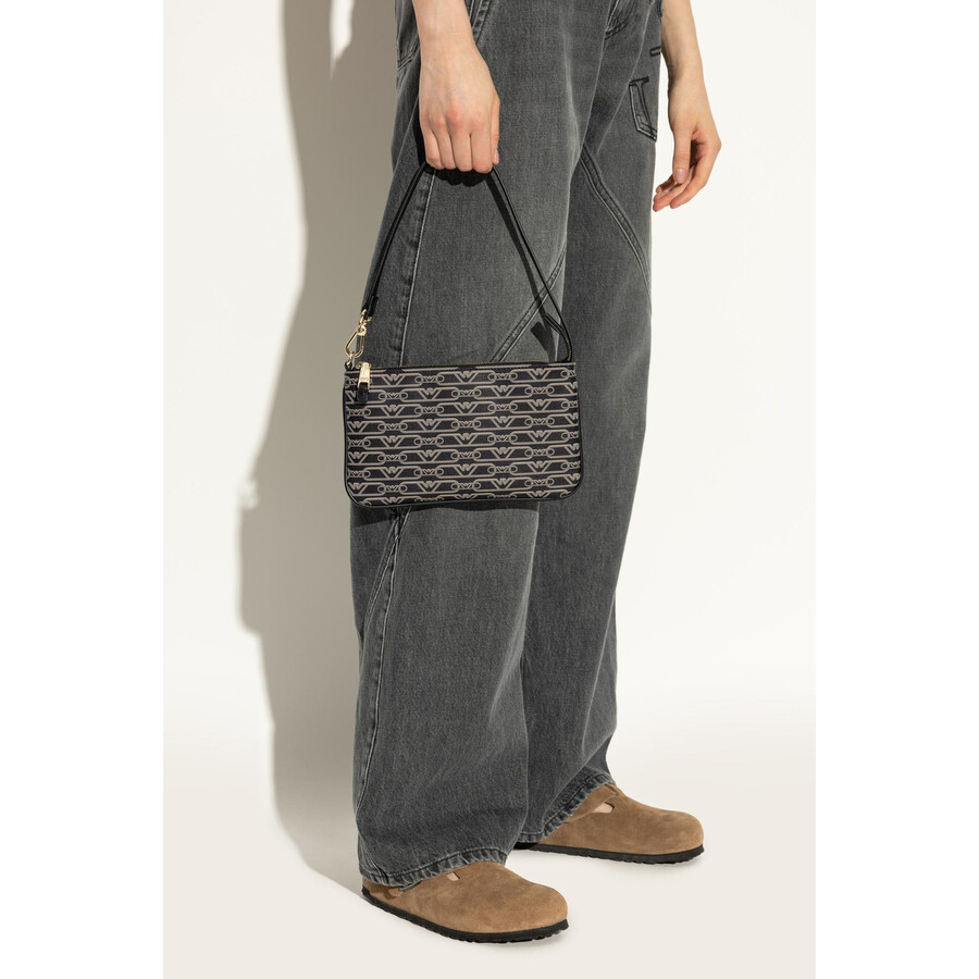 Emporio Armani Shoulder Bag With Monogram In Black