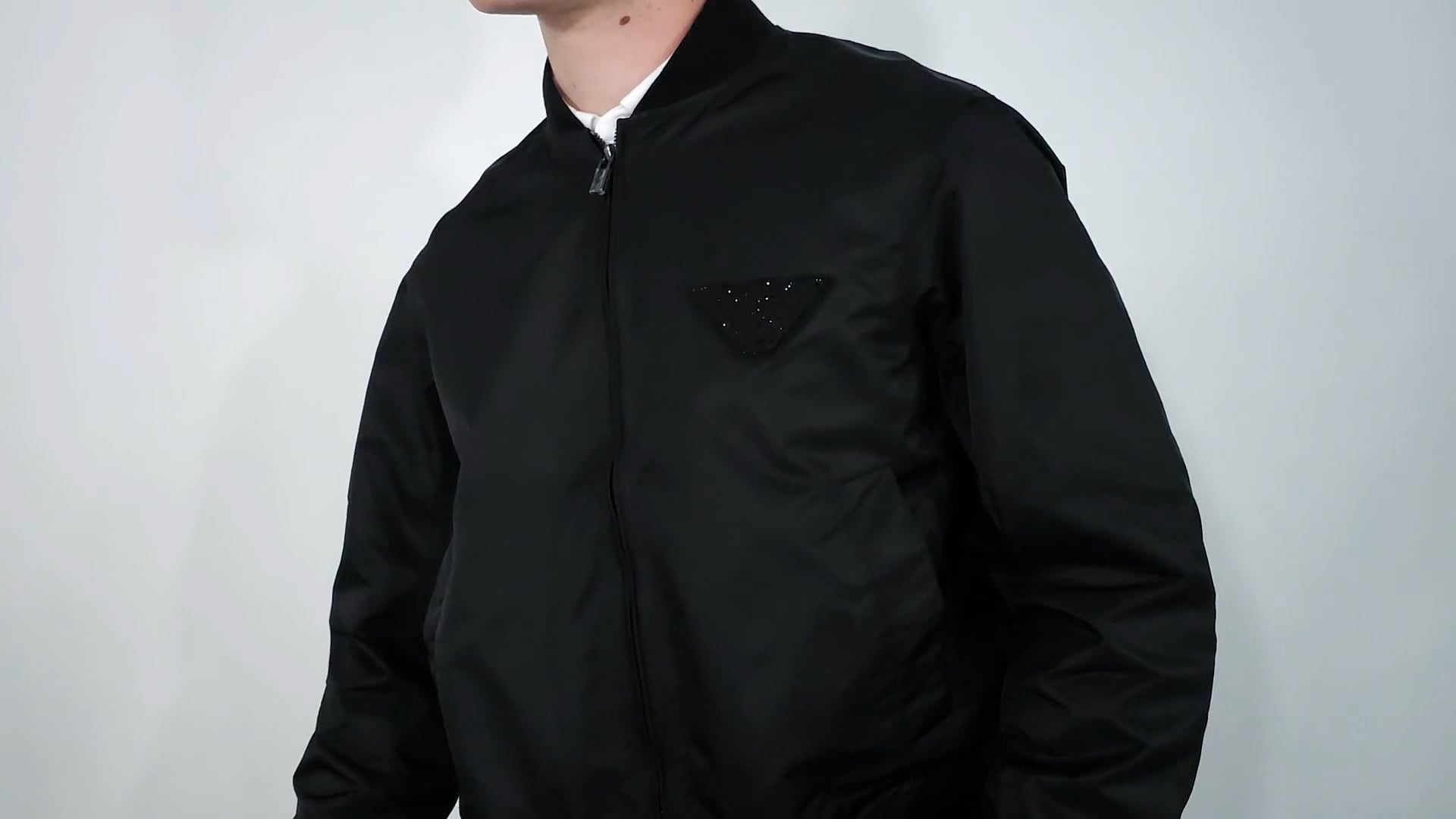 Emporio Armani Stoned Logo Design Blouson Jacket, Brand Size 52