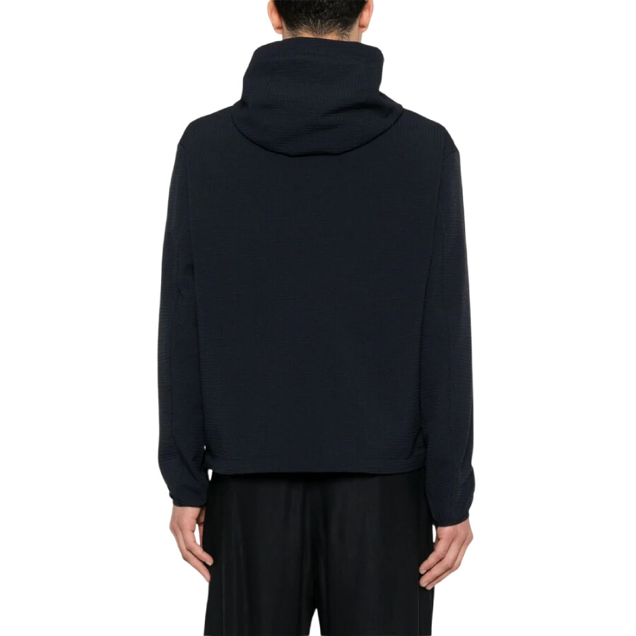 Technical-Seersucker Hooded Blouson