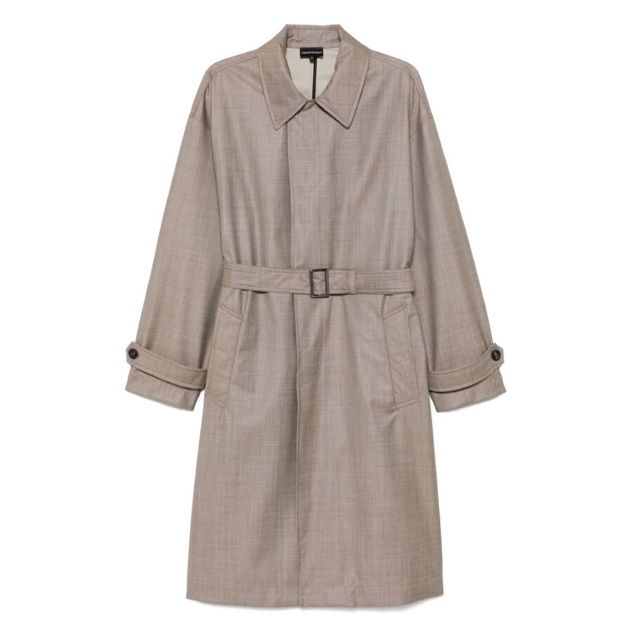 Virgin-Wool Belted Trench Coat