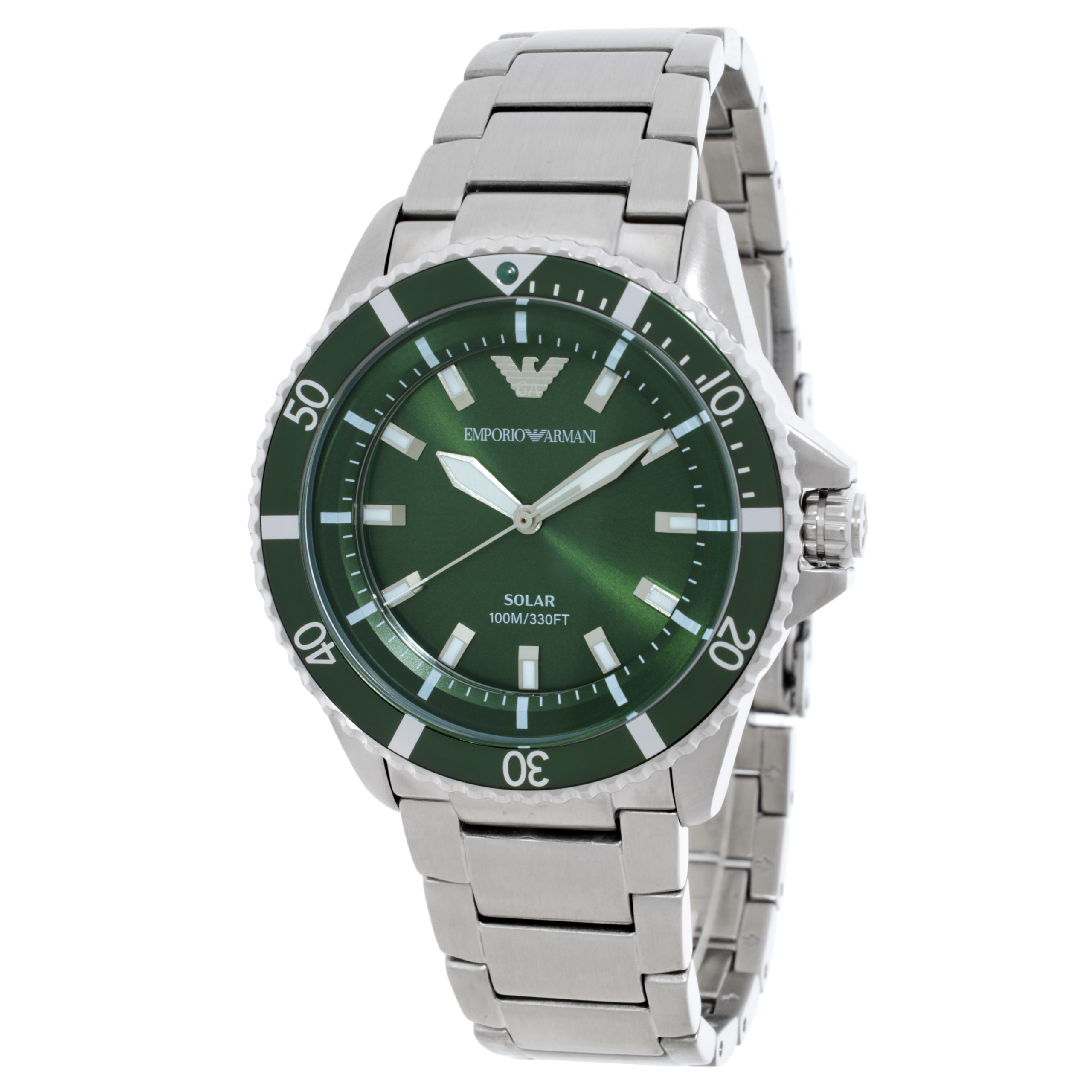 Emporio Armani World Explorer Solar-Powered Green Dial Men's Watch AR11698