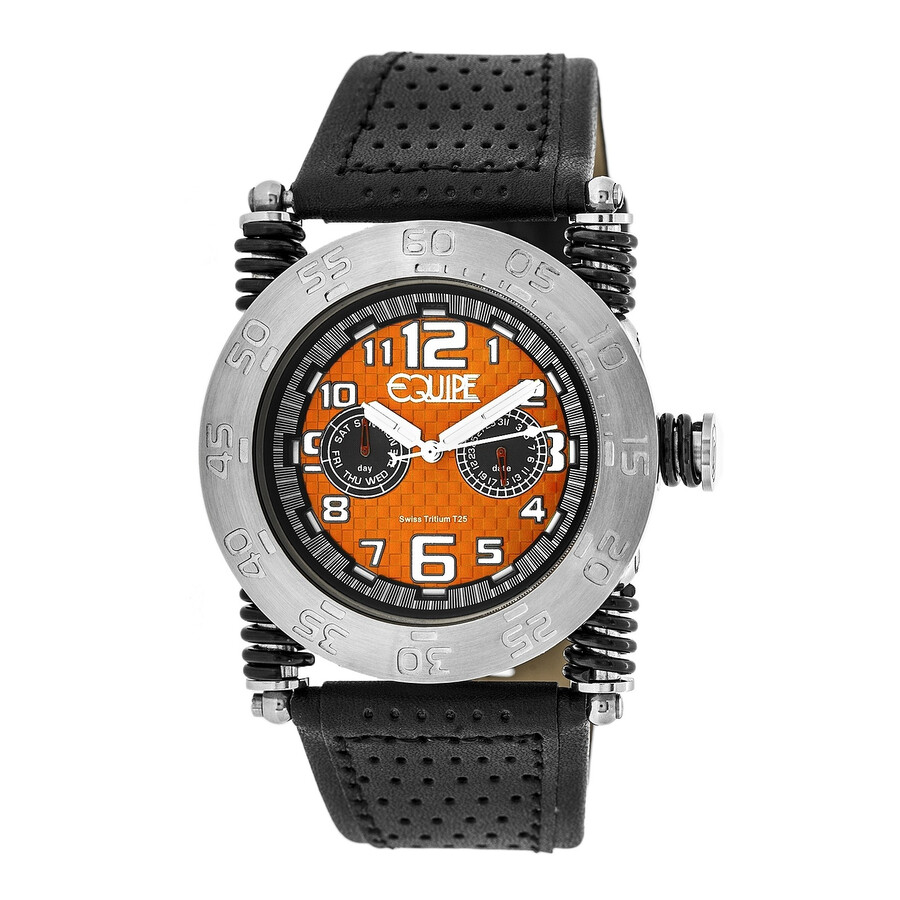 Shop Equipe Tritium Coil Orange Dial Men's Watch Et109 In Black / Orange