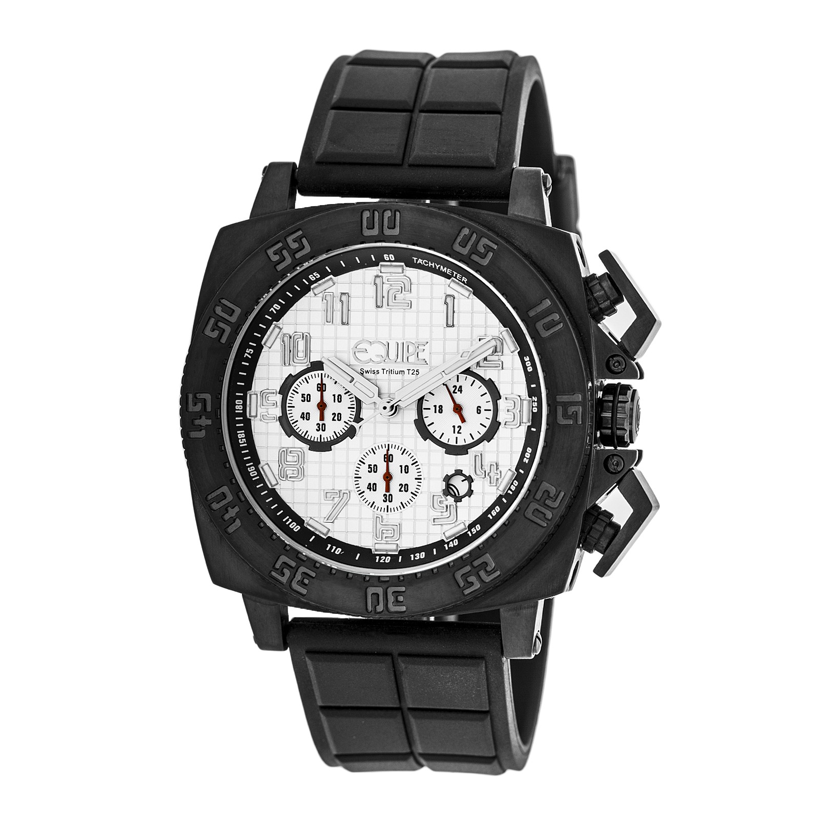 Equipe Tritium Push Chronograph White Dial Men's Watch ET303