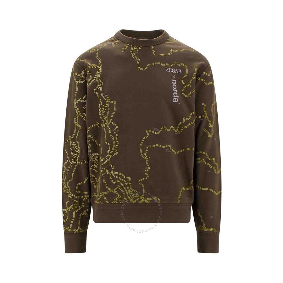 Ermenegildo Zegna All-over Print Cotton Sweatshirt In Green