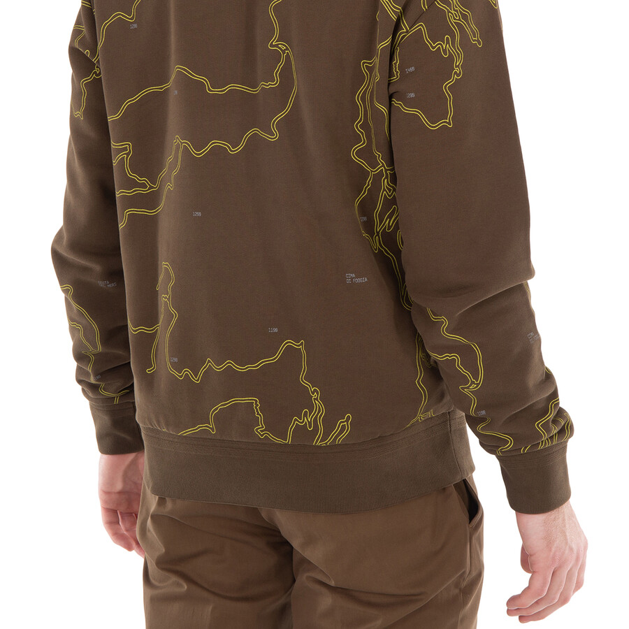 Zegna Ermenegildo All-over Print Cotton Sweatshirt In Brown