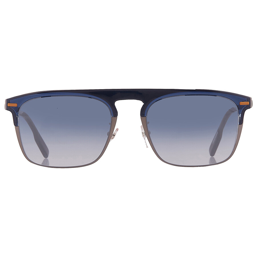 Ermenegildo Zegna Blue Mirror Browline Men's Sunglasses Ez0216-h 90x 56
