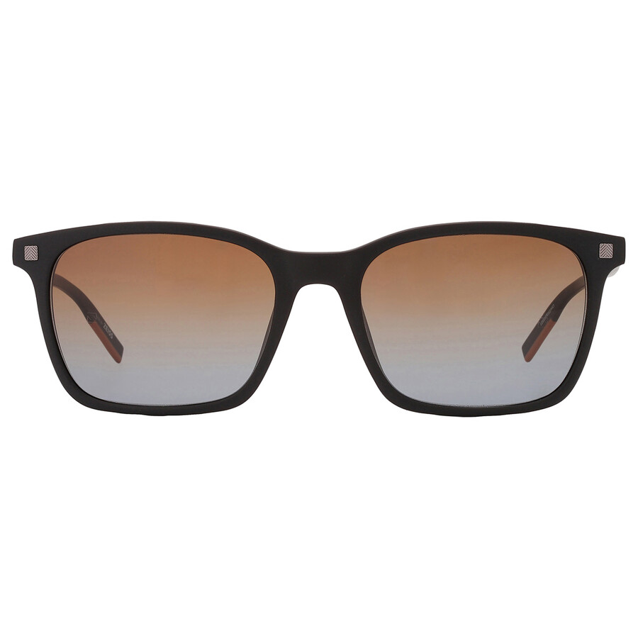 Shop Ermenegildo Zegna Brown Gradient Rectangular Men's Sunglasses Ez0181 02f 57 In Black / Brown