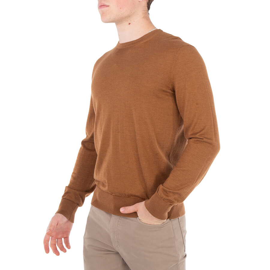 Zegna Cashseta Light Crewneck Sweater In Brown